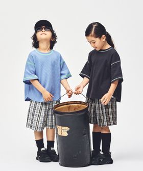 green label relaxing/【スタメンシリーズ】ドライワッフル 配色ステッチ Tシャツ / キッズ  100cm―160cm/Tシャツ / カットソー