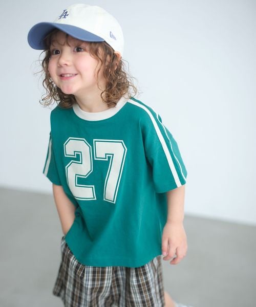 green label relaxing/【WEB限定】ナンバープリント Tシャツ/ キッズ 100cm―160cm/Tシャツ / カットソー