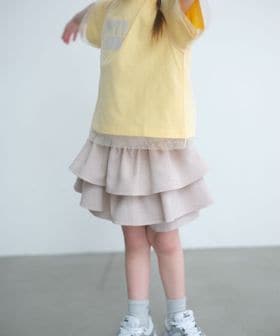 green label relaxing/リネンライク フリル キュロット / キッズ 100cm―130cm/ショート / ハーフパンツ