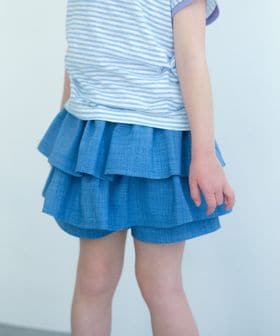 green label relaxing/リネンライク フリル キュロット / キッズ 100cm―130cm/ショート / ハーフパンツ