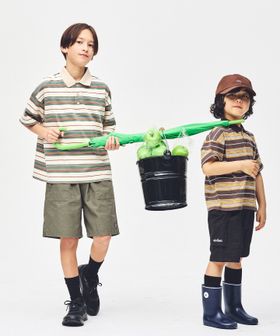 green label relaxing/【スタメンシリーズ】ボーダー ポロシャツ  / キッズ  100cm―160cm/Tシャツ / カットソー