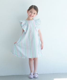 green label relaxing/ストライプ ラッフル ワンピース / キッズ 100cm―130cm/ワンピース
