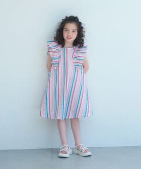 green label relaxing/ストライプ ラッフル ワンピース / キッズ 100cm―130cm/ワンピース