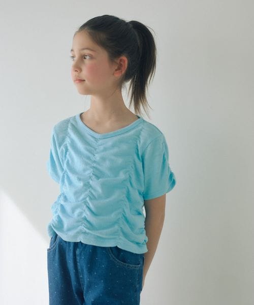 green label relaxing/【WEB限定】シャーリング Tシャツ / キッズ 100cm―160cm/Tシャツ / カットソー