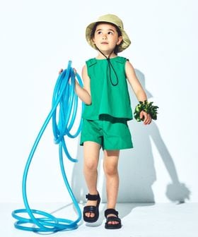 green label relaxing/【スタメンシリーズ】タッサー リボン デザイン セット アップ / キッズ 100cm―160cm/ワンピース