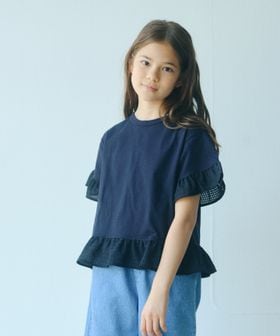 green label relaxing/チェック フリル Tシャツ / キッズ 140cm―160cm/Tシャツ / カットソー