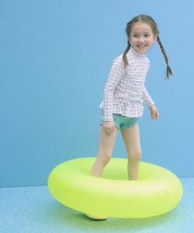 green label relaxing/GLR ギンガム ラッシュガード セット / 水着 / キッズ 100cm―130cm/水着