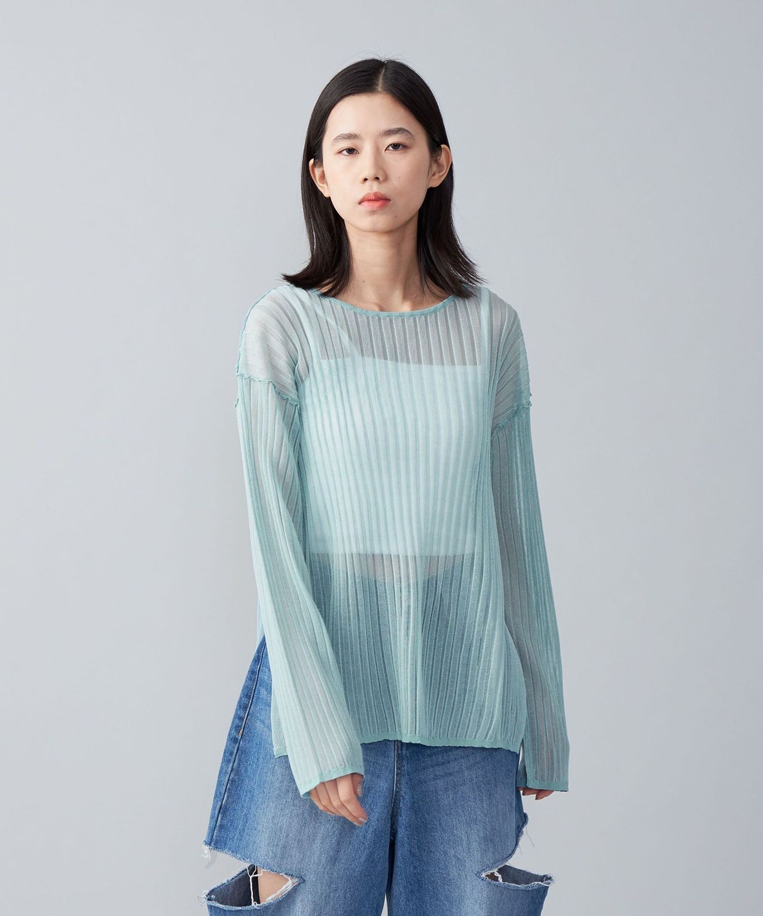 値下げ　シアーラメポロニット　ビューティーアンドユース BEAUTY&YOUTH UNITED ARROWS（ビューティーアンドユース