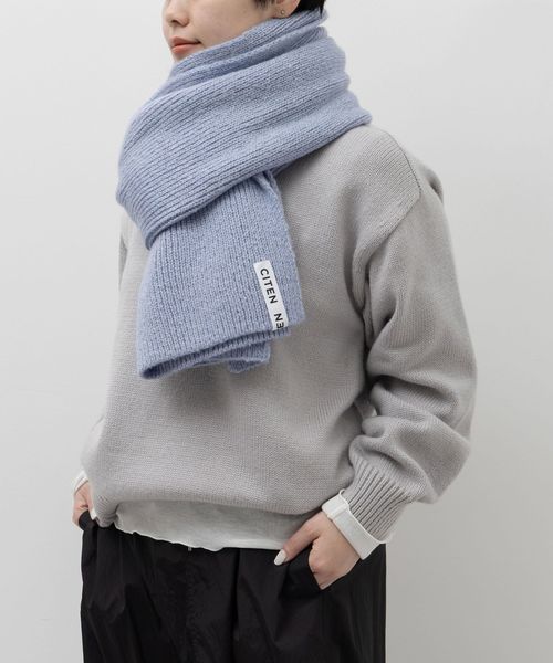 【gomasenbei】未使用 グレーニット ストール　eleven2nd CITEN＞リブニットストール