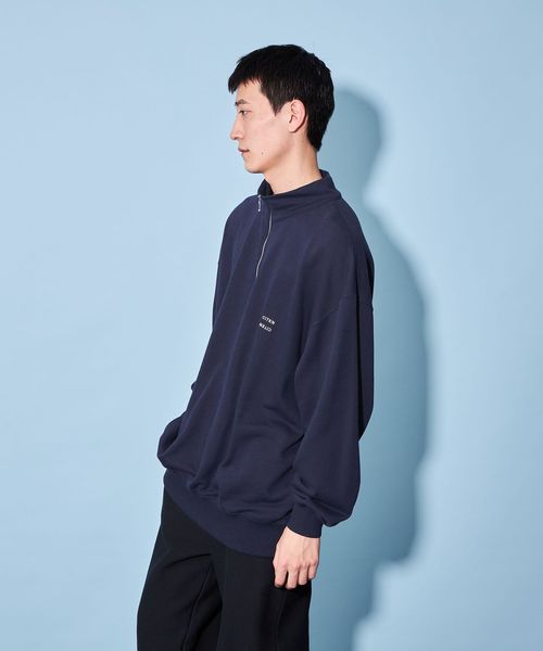 CITEN＞ソフトスウェット ハーフジップ プルオーバー