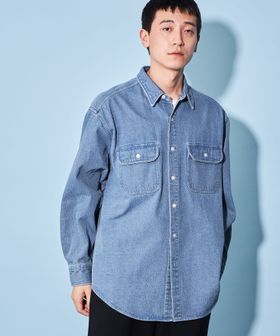 ☆関税/送料込み☆【a.ttere】ストーンウォッシュドデニムシャツ Man ライトブルー デニム シャツ X6MA149601LWHNXZU008 | Tods