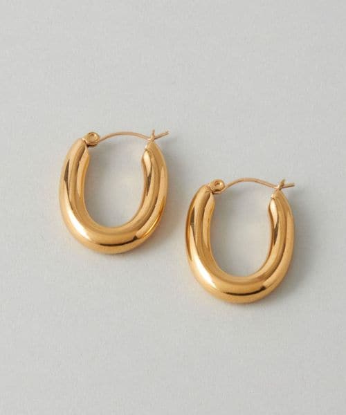 CITEN＞ オーバル フープ ピアス