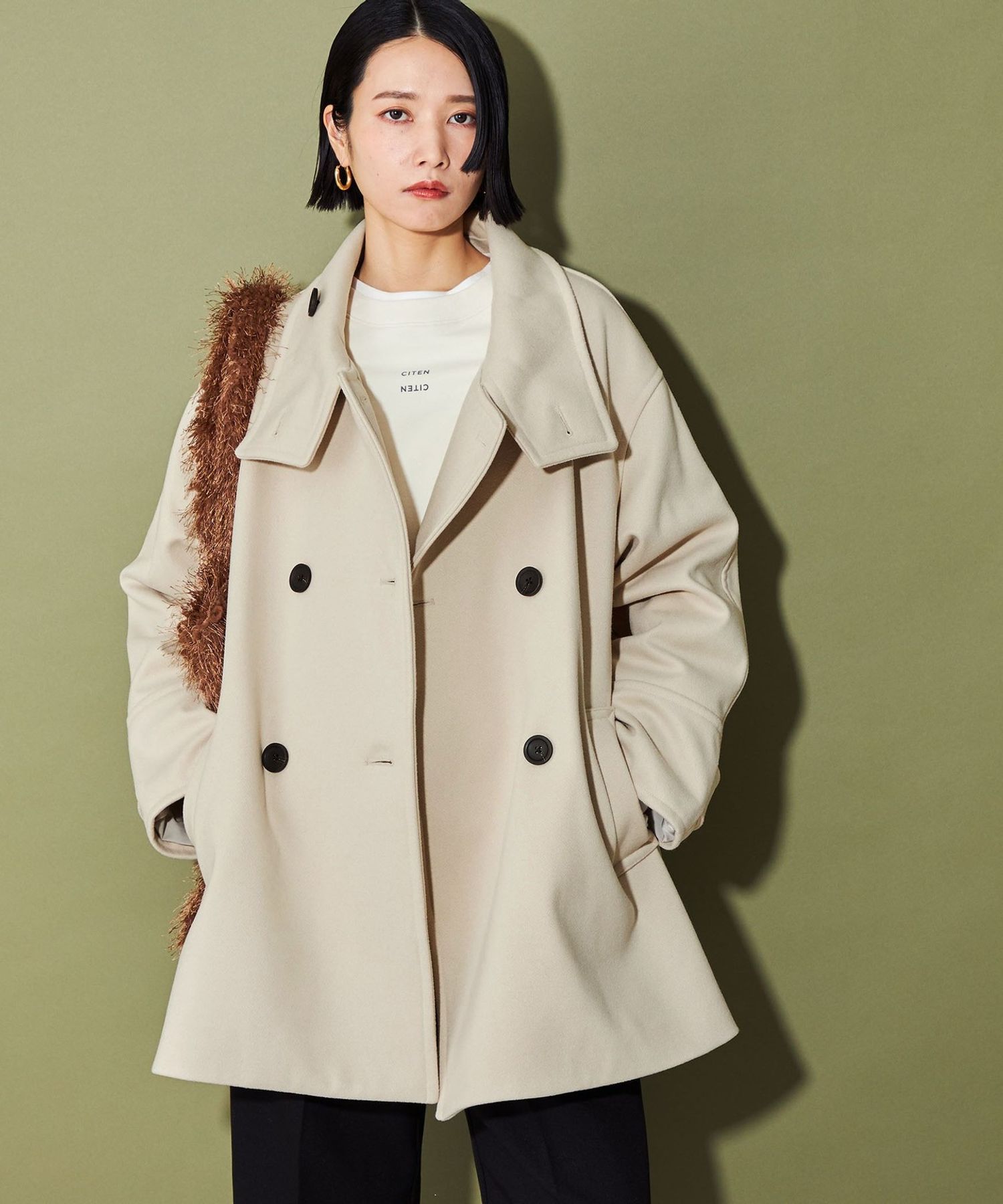 UNITED TOKYO スタンドカラー2wayトレンチコート united tokyo