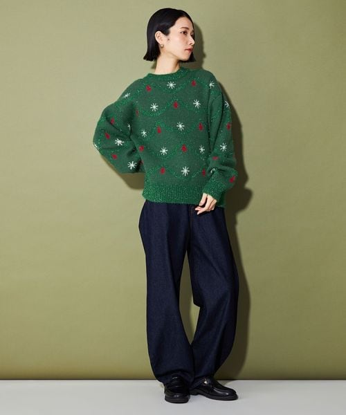 送料関税込Argue CULTURE クリスマス ニットセーター0394 HELLO ニットセーター | EYARN