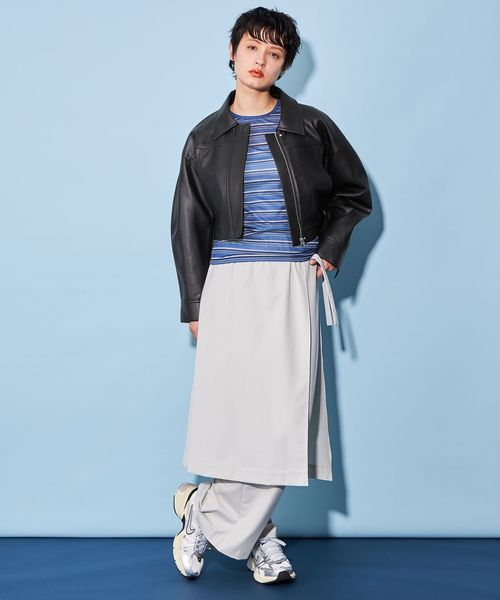 CITEN＞レザーライク ショート ジャケット