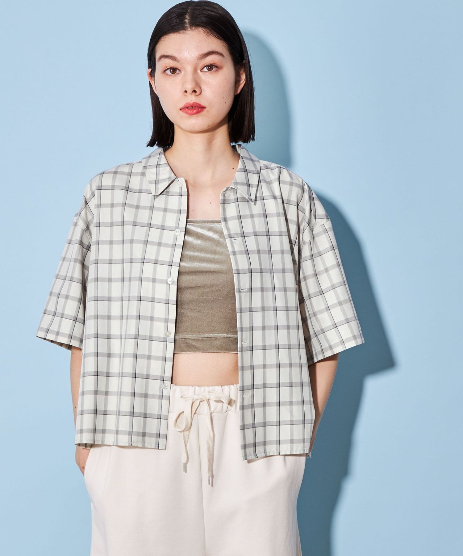 チェック柄 半袖ワンピース ボンポワン 送料無料【超目玉セール