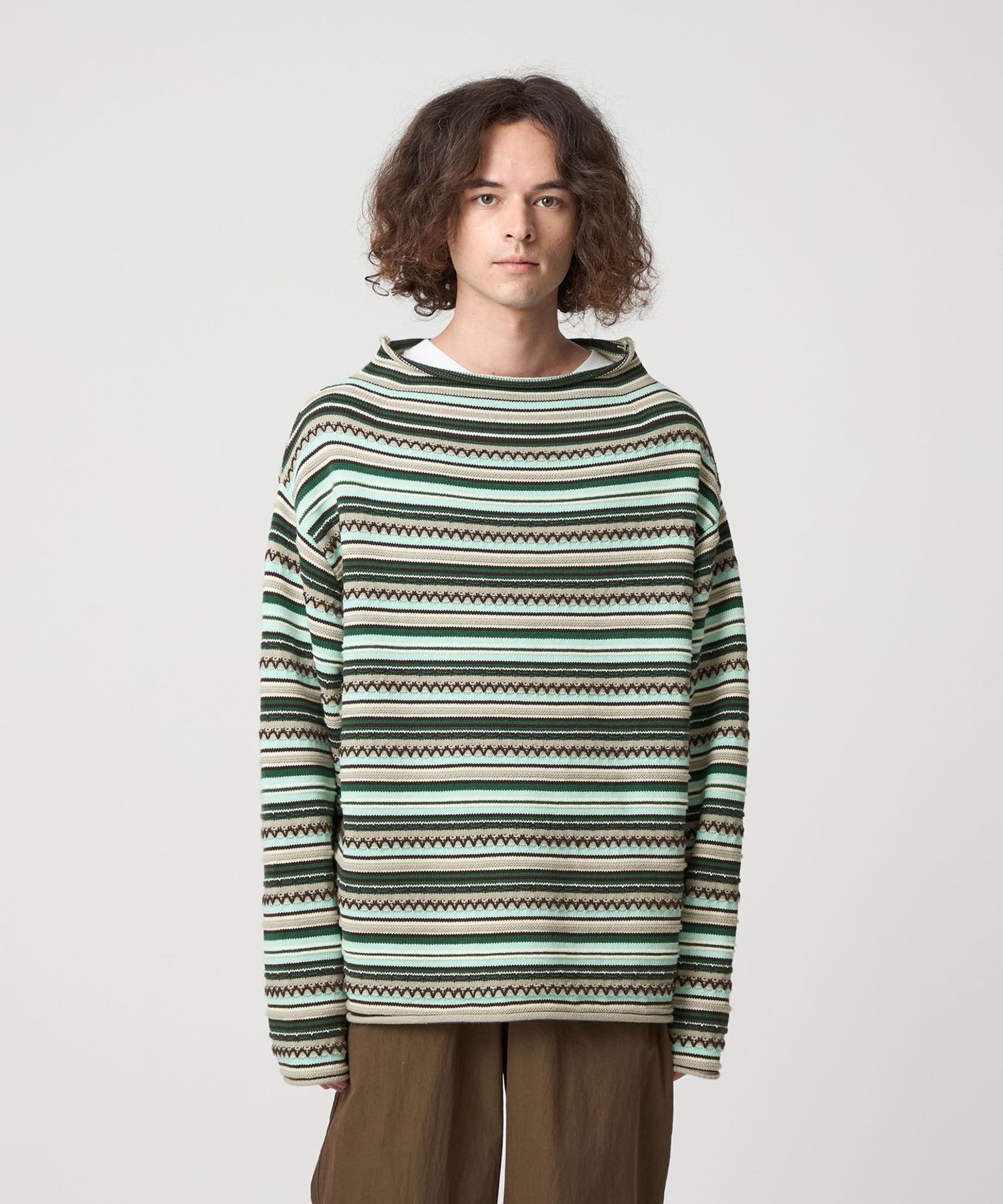 17600円★アドミラル スタートレイルジャカード モックネックセーター ★Ｌ 17600円☆アドミラル スタートレイルジャカード モックネック