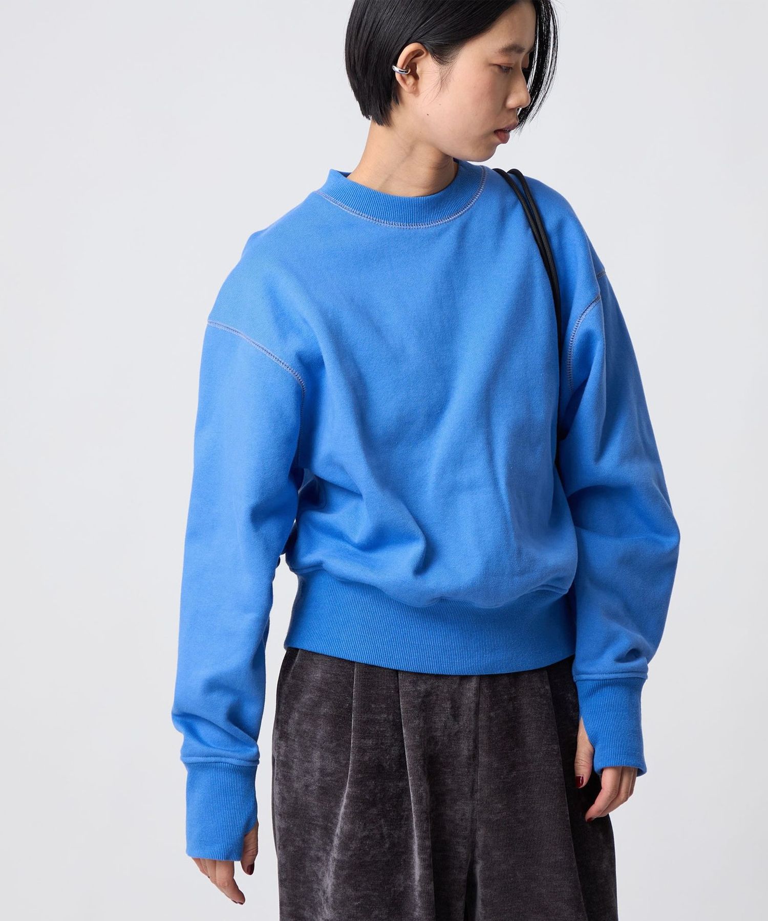 CITEN＞カラーステッチボリュームスリーブスウェット