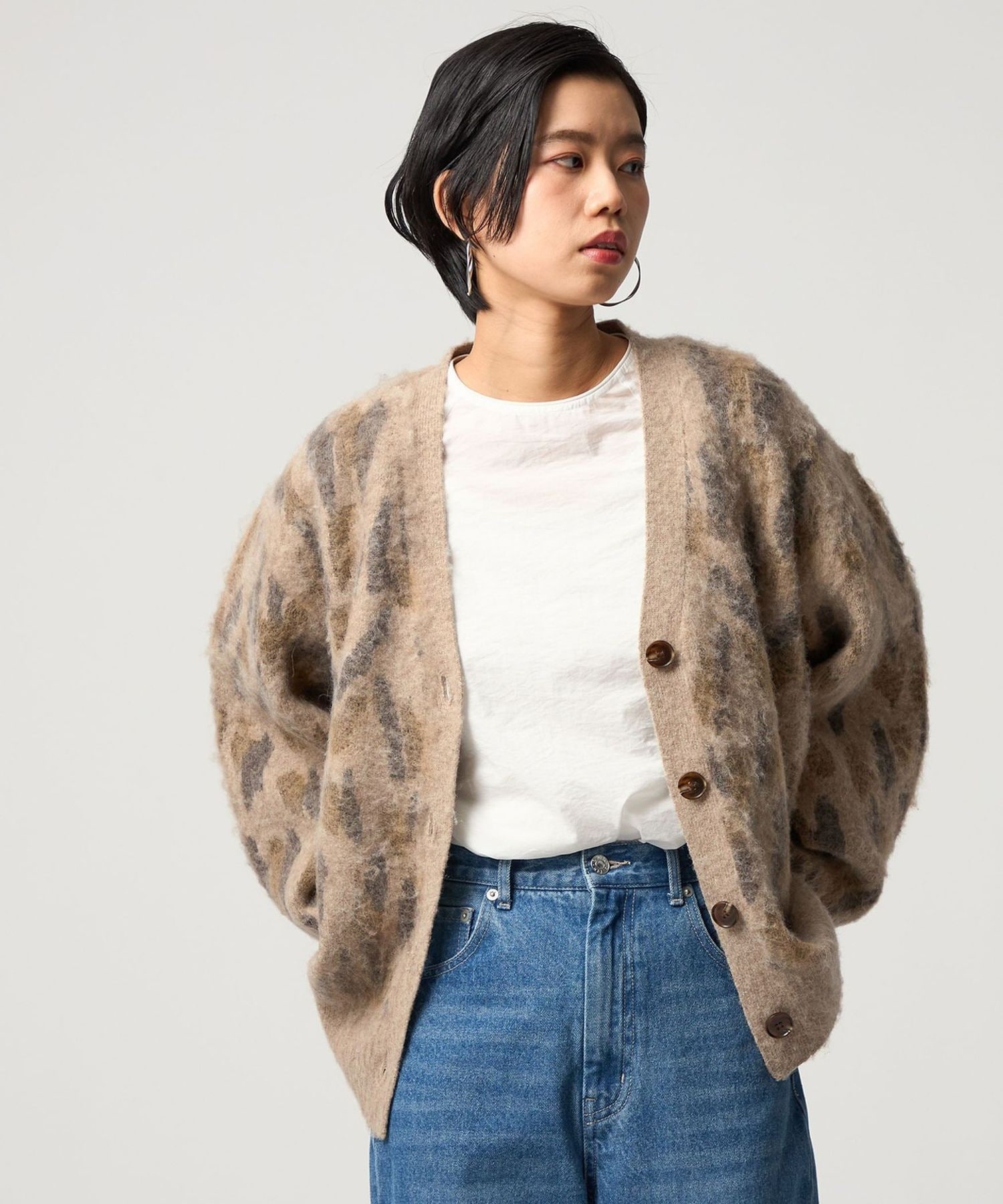 スコットクラブ Ample レオパードシャギーニットカーディガン✖2枚