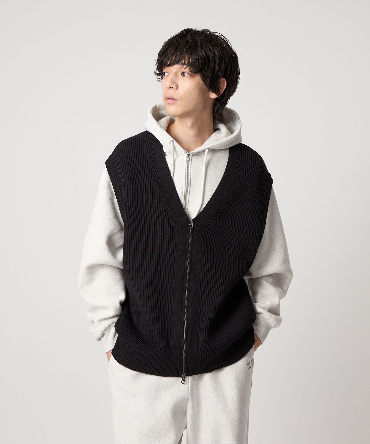 CITEN＞リブニットZIPベスト