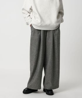 CITEN/＜CITEN＞ウールミックス3タックイージーワイドパンツ ダークグレー/スラックス