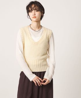 CITEN/＜CITEN＞シアーモヘヤライクニットベスト/ベスト