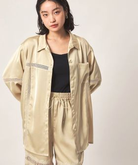 CITEN/＜CITEN＞サテンレースオーバーシャツ/シャツ / ブラウス