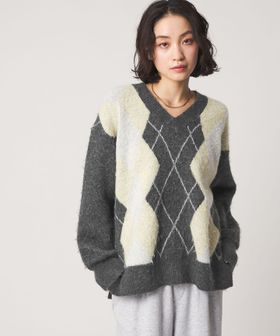 CITEN/＜CITEN＞アーガイルシャギーニット/ニット / セーター