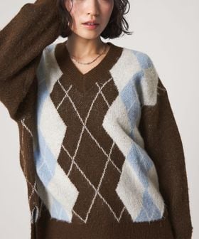 CITEN/＜CITEN＞アーガイルシャギーニット/ニット / セーター