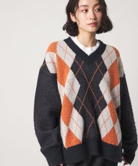 CITEN/＜CITEN＞アーガイルシャギーニット/ニット / セーター