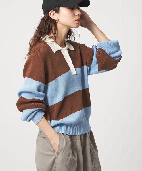 CITEN/＜CITEN＞ワイドボーダーポロニット/ニット / セーター