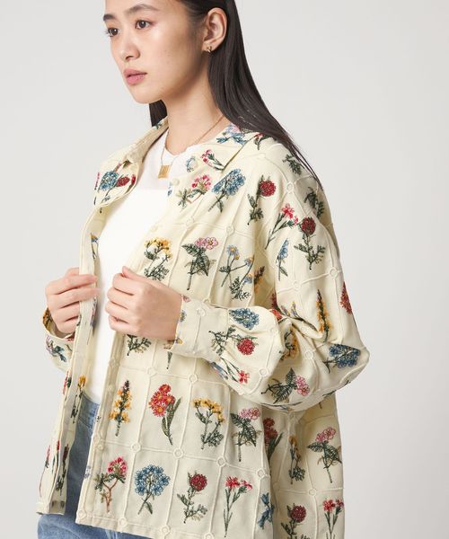 CITEN/＜CITEN＞ブロックフラワーシシュウシャツ/シャツ / ブラウス
