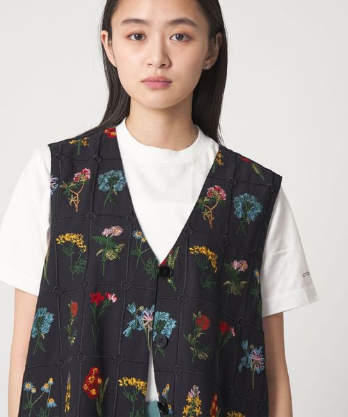 CITEN/＜CITEN＞ブロックフラワーシシュウベスト/シャツ / ブラウス