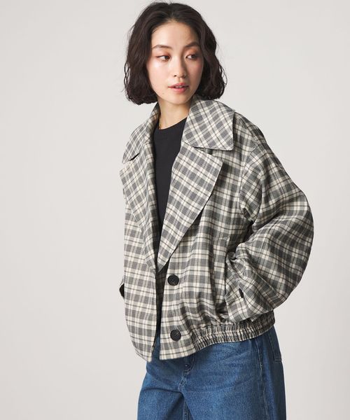 CITEN/＜CITEN＞トレンチライクショートブルゾンチェック/その他コート / ブルゾン