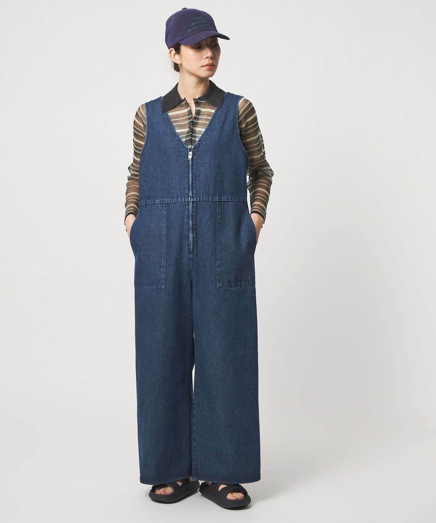 CITEN＞デニムVネックオールインワン