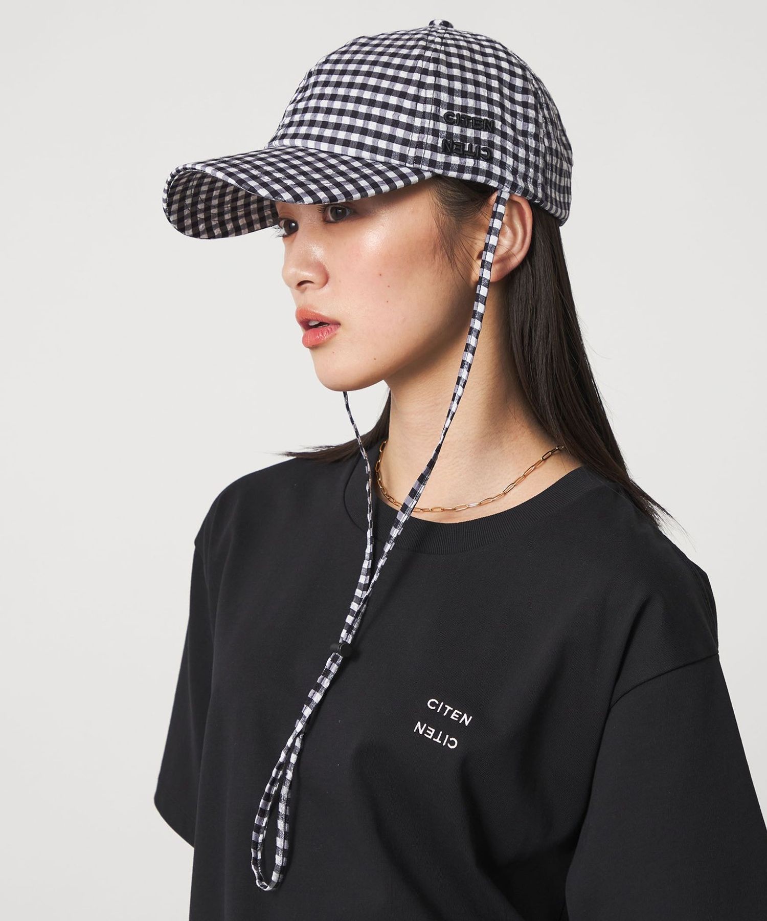 CITEN＞ギンガムチェックドロストキャップ