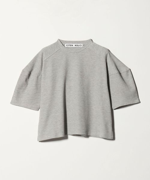 CITEN/＜CITEN＞フォルムスリーブワッフルトップ ライトグレー/Tシャツ / カットソー