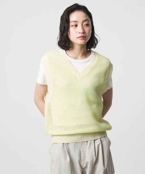 CITEN/＜CITEN＞メッシュバイカラーニットベスト/ベスト