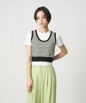 CITEN/＜CITEN＞ボーダーカノコニットべスト/ベスト