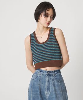 CITEN/＜CITEN＞ボーダーカノコニットべスト/ベスト