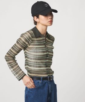 CITEN/＜CITEN＞シアーボーダーポロニット/ポロシャツ