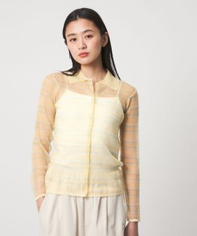 CITEN/＜CITEN＞シアーボーダーポロニット/ポロシャツ