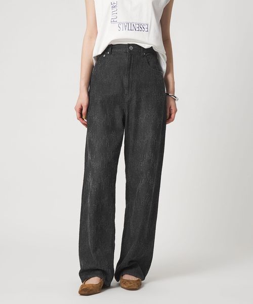 CITEN/＜CITEN＞ダメージデニムストレートパンツ ブラック/デニムパンツ