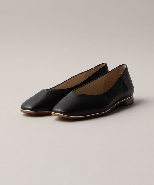 極美品♡odette e odile ソフトセンターゴアフラット　Vカットレザー ソフトVカット フラット15↓↑
