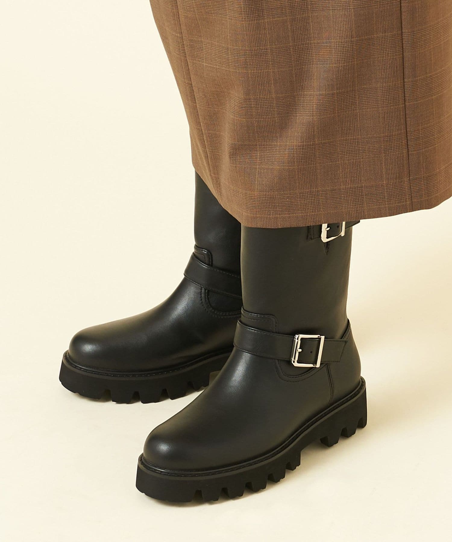 CCロゴブラック プブーツ 38 crie conforto | バイカーブーツ (ブーツ ) |SHEL'TTER WEBSTORE