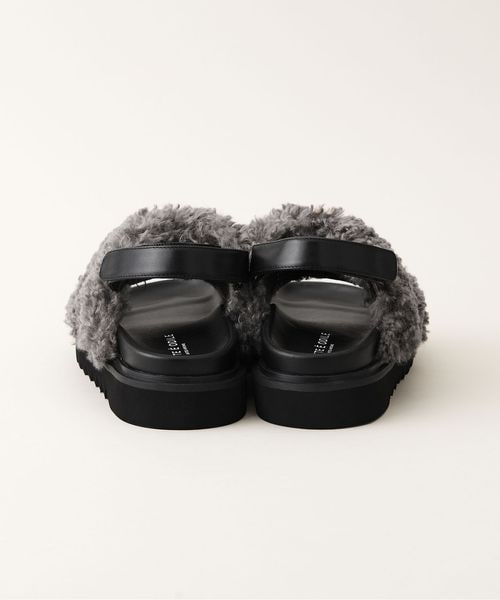 【UNITED ARROWS】クロスファーサンダル フェイクファークロス サンダル30↑