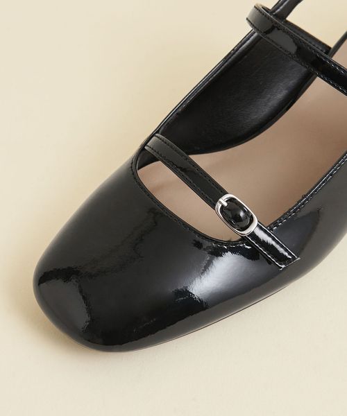 メリージェーンバックベルト パンプス35○