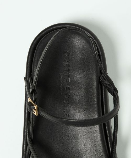 新品　ユナイテッドアローズ　2ストラップサンダル　黒　35 定価¥18,700 ナローストラッププラットフォーム サンダル35↑