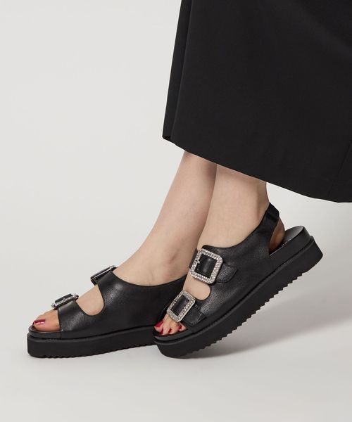 ユナイテッドアローズ　ビジューバックベルト サンダル UNITED ARROWS LTD. OUTLET｜ビジューフェイクファー バック