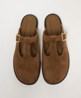 ODETTE E ODILE/オブリークTストラップミュール フラット15↑/フラットシューズ